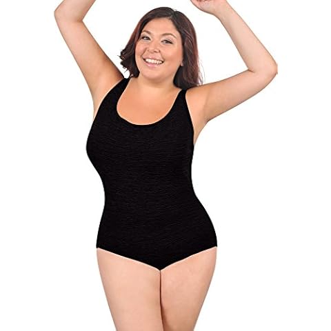 Krinkle Chlorine Resistant Women's Cross Back Tank Black 24W Cover