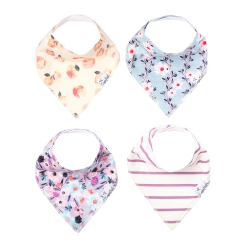 Image of Copper Pearl 4 Pack Soft Cotton Baby Bibs for Drooling and Teething, Absorbent Drool Bibs for Baby Girl and Boy, Adjustable to Fit Newborns to Toddlers, Tons of Styles (Morgan)