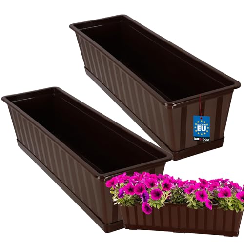 KOTARBAU® 2er Set Blumenkasten - Blumentopf für Balkon - 60 x 18 x...