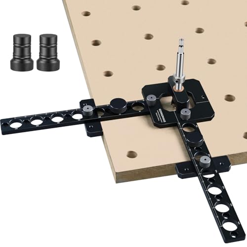 GOINGMAKE Portable Drill Guide for Drilling 3/4 Work Bench Dog Holes Workbench Dog Hole Drill Template for Building MFT Table Top Workbench Top Work Table Cutting Boards and Portable Workstation