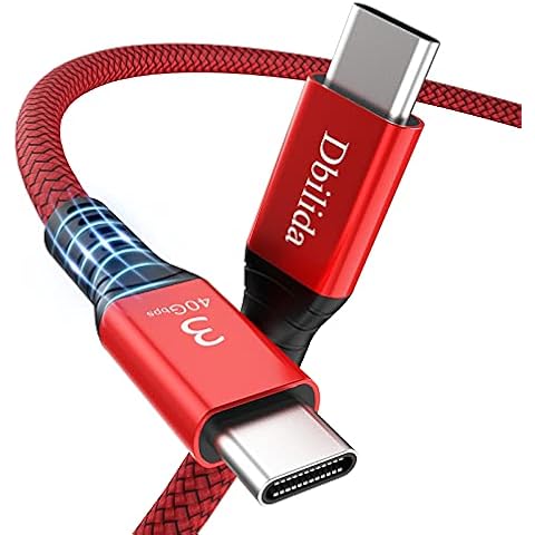 Dbilida 240W for Thunderbolt 3 Cable 40Gbps 2.3 ft, USB C Cable with PD 3.1, Single 8K/5K@60Hz, 4K 144Hz Dual 4K for iPhone 15/Plus/Pro/Pro Max, eGpu,MacBook Pro, Docking, Hub, SSD Cover