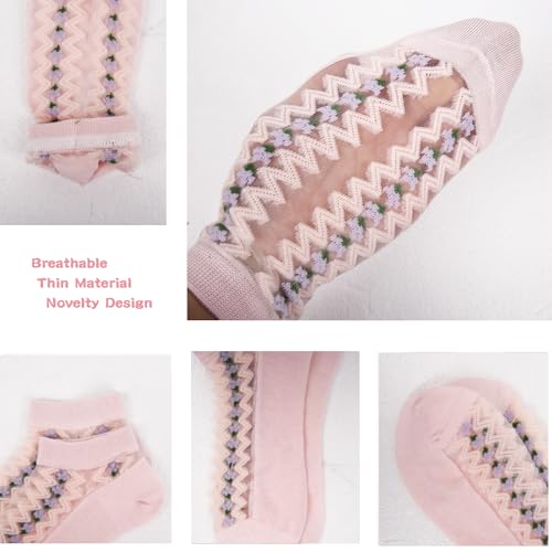 Benefeet Sox Womens Sheer Socks Girls Lace Mesh Ankle Socks Transparent See Through Summer Sock Ultra Thin Nylon Short Sock3
