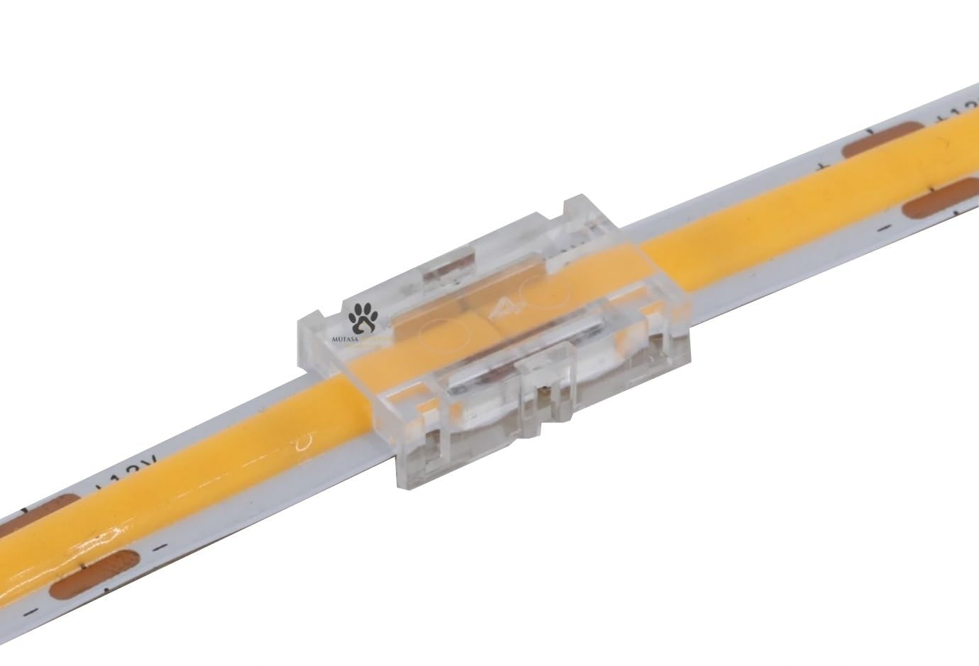Mufasa LED Strip Connectors - DIY Strip to Wire Quick Solderless Connection for 12v 24v Single Color Led Strip Lights Profile Light Accessory (Non Waterproof) (Pack of 10) (Strip to Strip, 8MM)-image-40