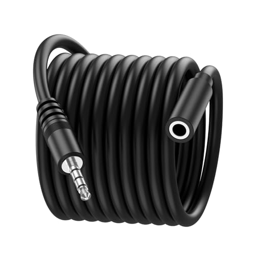 Image of Tobfit Headphone Extension Cable 3M Aux Stereo Jack Lead 3.5mm Male to Female Audio Cable Earphone Extender Cord Compatible With Laptop PC iPhone iPad Tablet Headset TV PS4 Speaker Smartphone