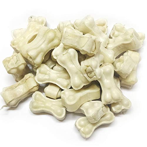 Image of Petlicious & More Rawhide Pressed Calcium Treat Chew Bones for Dogs Puppy (2-inch) -1 Kgs Pack