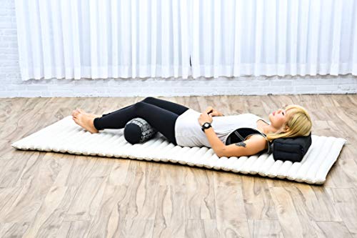 Image of Leewadee Small Yoga Bolster - Shape-Retaining Cervical Neck Roll, Tube Pillow for Comfortable Reading, Kapok Filling, 22 x 6 x 6 inches