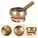 Kmise Tibetan Singing Bowls Set- Handmade in Nepal Meditation Sound Bowls for Yoga, Meditation, Mindfulness, Healing and Chakra Balancing, Stress Relief (3.5', Gold Flower)