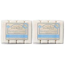 A LA MAISON Hypoallergenic Unscented Bar Soap - Triple French Milled Natural Moisturizing Hand Soap Bar 8 Bars of Soap, 3.5 oz