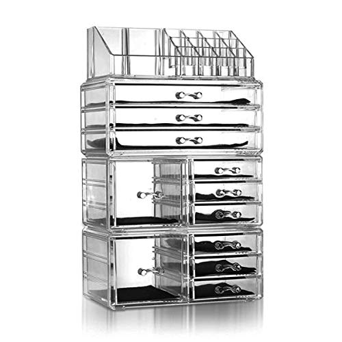 Actume Plastic Cosmetics Storage Rack Transparent 4Pcs / Set