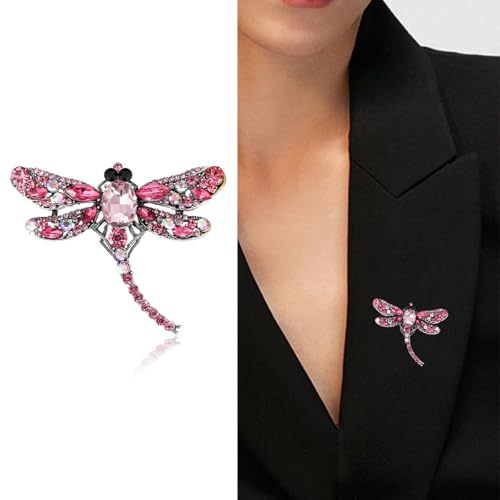 Image of Crystal Dragonfly Brooches for Women Unisex Insect Pins Multi-coloured Optional Casual Party Accessories Gifts