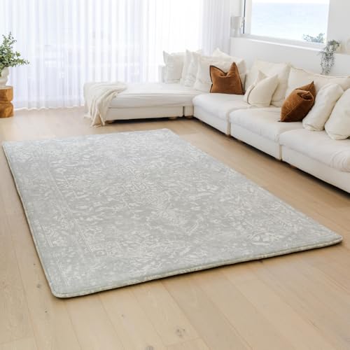 Muscle Mat Designer Relax Mat - 1.4 Thick Foam Base (Gray Vintage 6.6 ft x 10 ft)