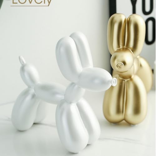 Idée cadeau originale : statue de chien ballon blanc design - 4