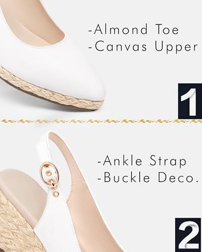 Image of Juliet Holy Womens Wedge Sandals Espadrilles Closed Toe Slingback Buckle Strap Comfortable Casual Summer Wedges Shoes