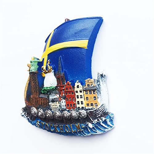 Imán decorativo 3D barco pirata Stockholm 7x6.8 cm miniatura 4