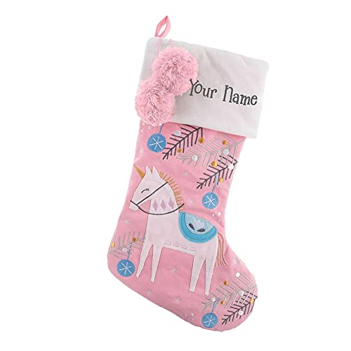 Knextion, Inc Personalized Unicorn Character Christmas Stocking with Custom Name