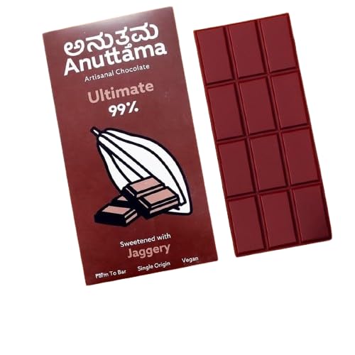 - Dark Chocolate (50g x 2)| 99% Cocoa | Sugar Free Dark Chocolate | Natural Jaggery Sweetened | Gluten-Free Natural Chocolate Bar | No Artificial Colour & Flavour | Chocolate for Gift