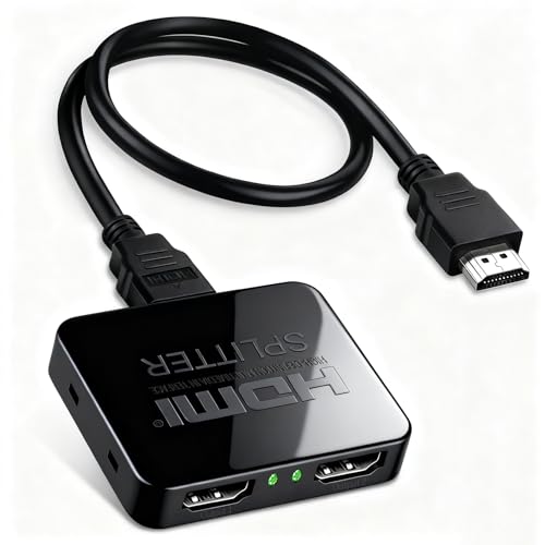 HDMI���z�� 1����2�o�� 4K@60Hz �X�v���b�^�[ �A���~�� ��� ���D�݂�2��̃f�B�X�v���C�ɓ����o�͉\ ���z�@ �ڑ��ȒP PS5/PS4/Nintendo Switch/Xbox/PC/���j�^�[ �v���W�F�N�^�[ �Ή� �񕪔z �L�͌݊�