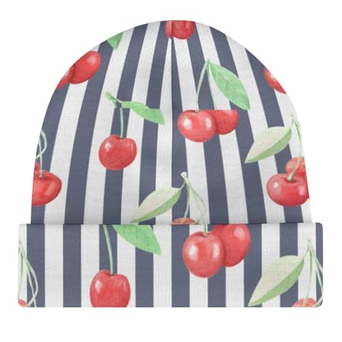 Cherry Fruit Pattern Kids Beanie Hat for for Girls Boys Children Cap Winter Knitted Chemo Cancer Headwear Accessories Gifts Decoration4