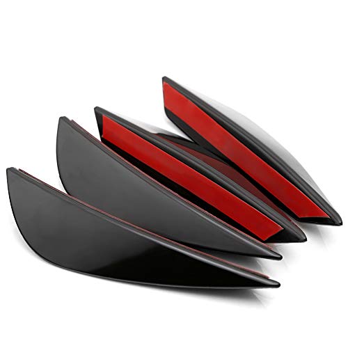 Yorten 4 unidades/conjunto de fibra de carbono preta encaixe pára-choques dianteiro divisor de lábio