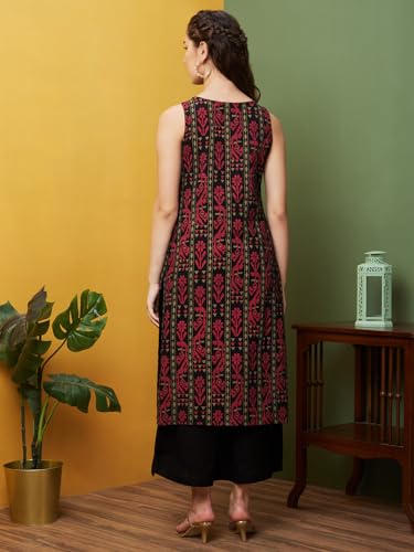 Image of Globus Women Kurta Set (3640921001 Black S)