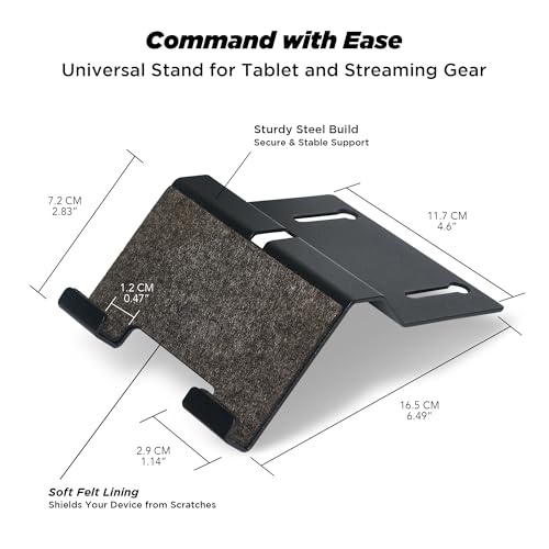 Image of ULTRARM Moodular Tablet Stand Add-On for Slide Rails, Do Not Use Alone | Accessory Only, Fits Tablets & Smart Devices, Hands-Free Viewing, Stable & Sturdy Steel, Felt Padding, Black, MSA-TS