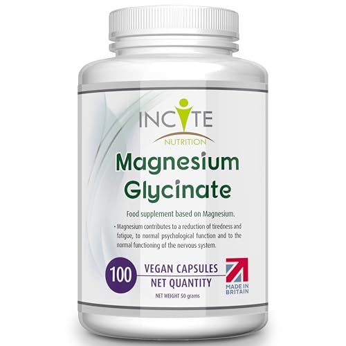 Magnesium Glycinate Supplements 500mg Premium Quality Natural High Strength 100 Vegan Capsules (3 Month Supply) with Highest Bioavailability