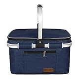 ABIUBIU 35L Kühltasche Einkaufskorb Picknickkorb Große isolierte Kühlkorb Lunchtasche Thermo...
