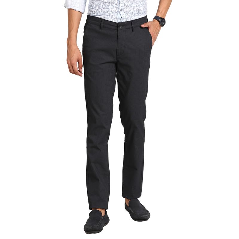 Pantalon décontracté pour homme coton stretch ajusté devant plat Turtle anthracite
