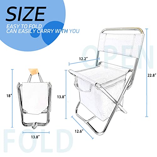 Sailary 2Pk Outdoor Fortable Camping Chair With Cooler Bag- Lightweight Portable Fishing Stool With Backrest - Green #TOP2