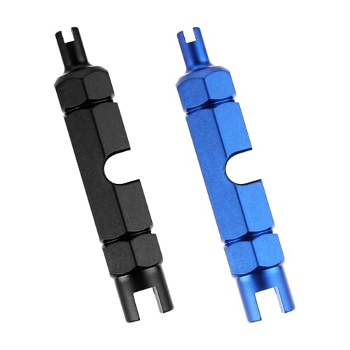 2 Pcs Valve Core Repair Tool Valve Core Remover Tool for Schrader and Presta Valves Mountain Bicycle and Road Bike (Blue and Black)