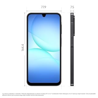 Samsung Galaxy A17, 3 anni di Garanzia del produttore, Android 15, Display Super AMOLED 6.7", 4GB RAM, 128GB, Batteria 5.000 mAh, Resistenza IP54, Memoria espandibile, Black [Versione Italiana]