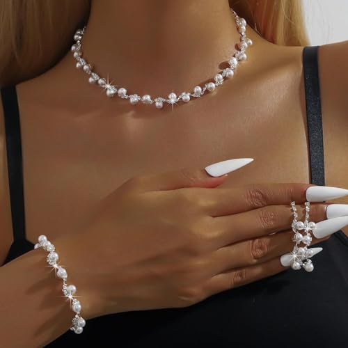 Juego de joyas de plata para regalos de dama de honor en bodas 4