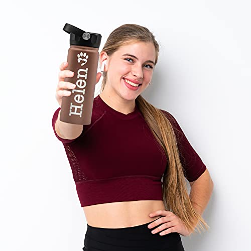 Kids Water Bottle, Personalized Water Bottle With Straw Lid & Engraved Name - 18 Oz - 20 Icons, 20 Font, 8 Colors - Teen Girl Gifts, Gifts For Girlfriend, Personalized Gifts For Women #TOP4