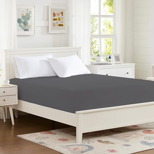 Hotella 100% Microfiber Twin Size Fitted Sheet Only Ultra Soft Hotel Quality 14 Deep Pocket Twin XL Bed Sheet Matress Protector for Dormitory Machine Washable and Non-Fade 39x75 inches Dark Gray