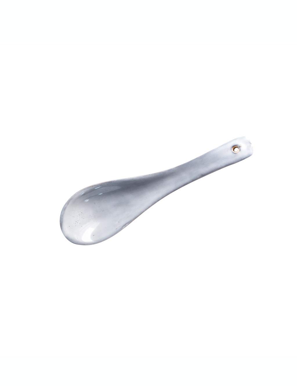 Cuillère à soupe céramique grise japonaise rétro pour ménages et riz