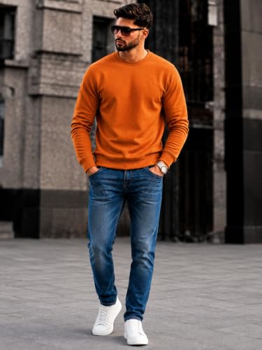 Image of Mack Jonney Men's Solid Winter Sweatshirt|Soft Fleece Fabric Full Sleeve Round Neck Sweatshirt|Stylish Casual Wear for Men-mj-281