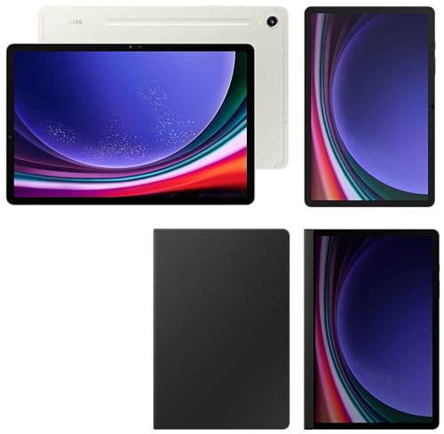 Image of Samsung Galaxy Tab S9 RAM 12 GB, ROM 256 GB Expandable, S Pen in-Box, Wi-Fi Tablet, Beige with S9 Screen Protector, Transparent & S9 Privacy Screen, Black & S9 Book Cover Keyboard, Black