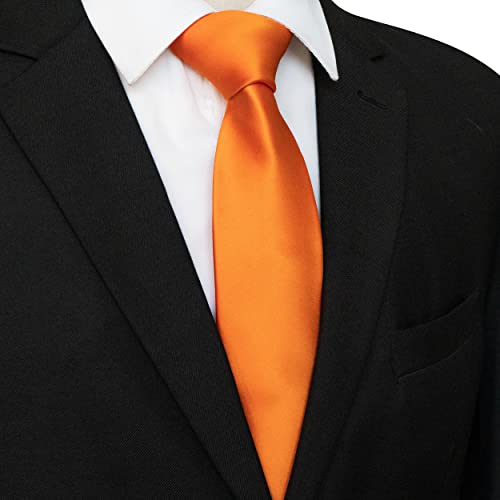 JEMYGINS Cravatta Uomo Arancione2 in Seta
