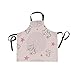 DOMIKING Damen Schürzen Niedliche Cartoon-Tier-Katzenschürze Unisex Küche Latzschürze mit Taschen Verstellbarer Hals zum Kochen, Backen, Gartenarbeit