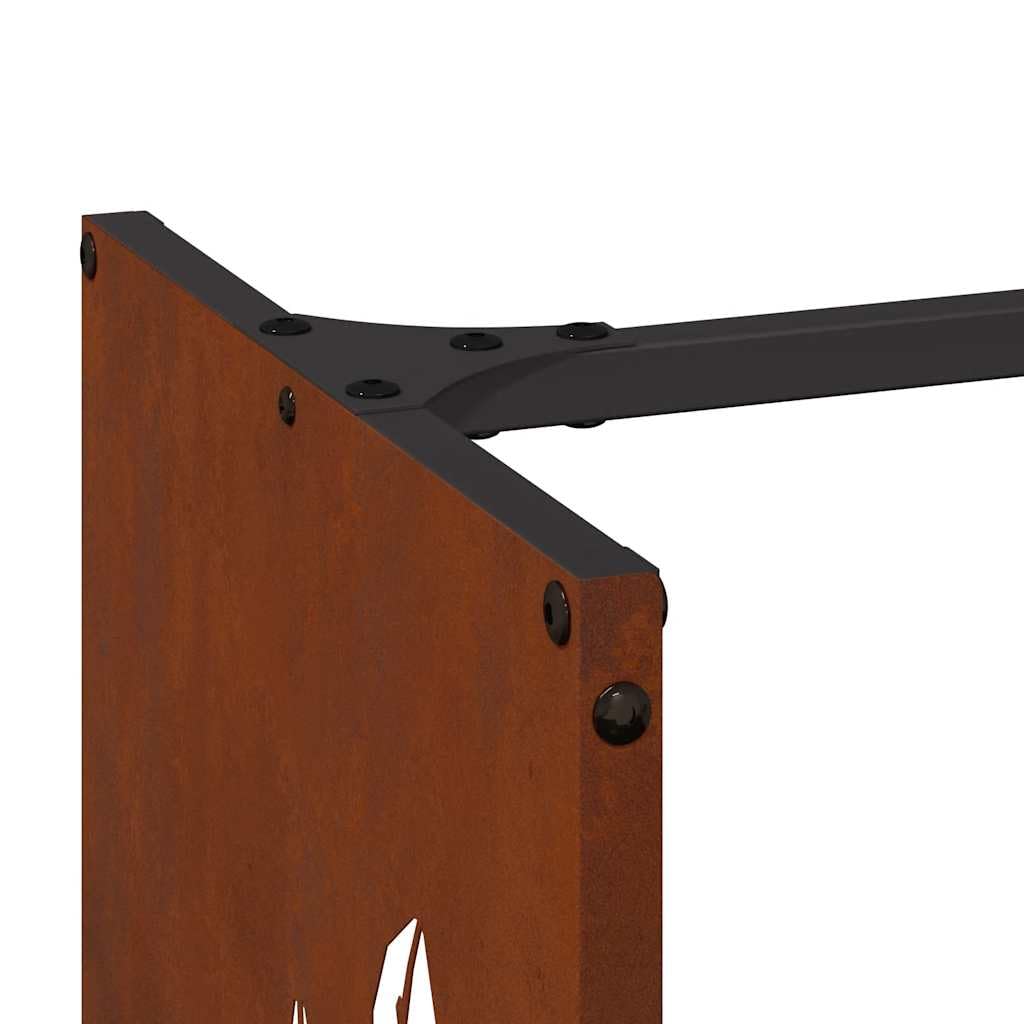 vidaXL Leñero 40x30x80 cm Acero corten, Soporte para leña para Chimenea, Soporte para leña, Soporte para leña, Almacenamiento de leña para Interiores