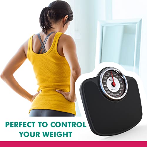 Image of Adamson A27 Scales for Body Weight - Up to 350 LB - Oversize XL Scale 14.6 inchx14.4 inch - Anti-Skid Rubber Surface Extra Large Numbers - High Precision Bathroom Scale Analog - Durable with 20-Year Warranty