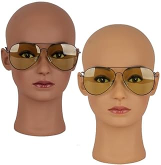 HAIRWAY Mannequin Head Bald Female Professional Cosmetology Training Head Bald Manikin Doll Head with Free T-pins Wigs Head Stand for Display(Dark Brown 21.5 Inch)