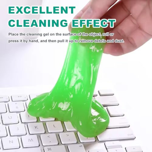 BEPSYOM 2 Pcs Tastatur Reinigung Gel für Laptops, Computers, Auto-Entlüftungsöffnungen, Taschenrechner (80g) (Grün)