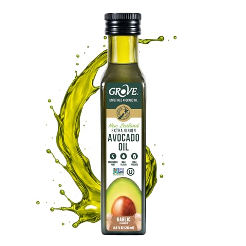 Image of Grove Garlic Extra Virgin Avocado Oil Cold Pressed High Heat Cooking, 8.4oz