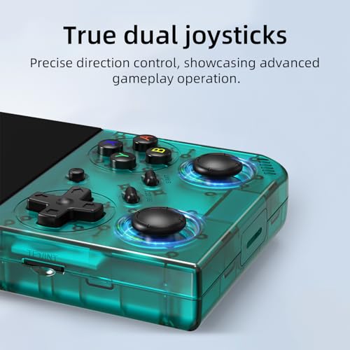 Image of RG35XX Pro Retro Handheld Game Console , RG 35XXPro Support HDMI TV Output 5G WiFi Bluetooth 4.2 , 3.5 Inch IPS Screen Linux System Built-in 64G TF Card 4353 Games(Transparent Teal-New)