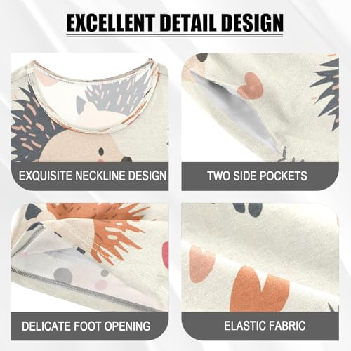 senya Short Sleeve Pajamas Sets Summer Cotton Sleepwear Hedgehog Love Heart4