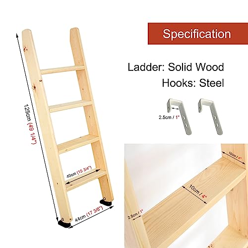 Escalera de madera multifunción para subir y bajar de lofts y remolques 3
