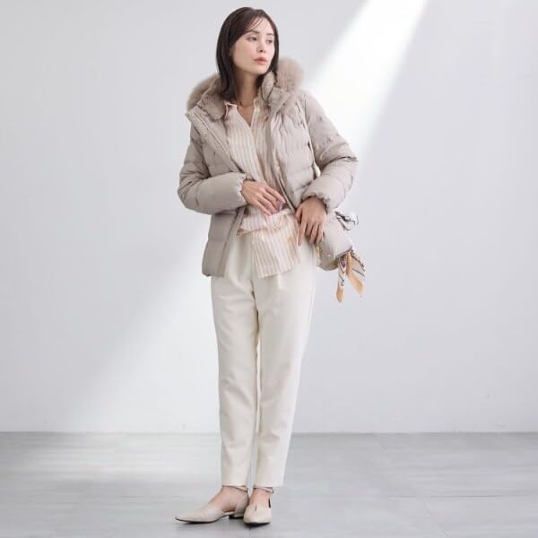 [インディヴィ] 洗える／裏起毛 ストレッチウォームパンツ