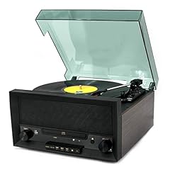 Tourne-Disque Bluetooth à 3 Vitesses entraîné par Courroie, Tourne-Disque Vinyle Vintage Haut-parleurs stéréo intégrés, avec Prise Casque/entrée auxiliaire/Sort - Les Beatles, Paul McCartney, John Lennon, RIngo Starr, George Harrison