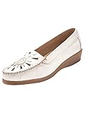  Pediconfort - Mocassins ajourés Largeur Confort - Femme - Taille : 43 - Couleur : Blanc